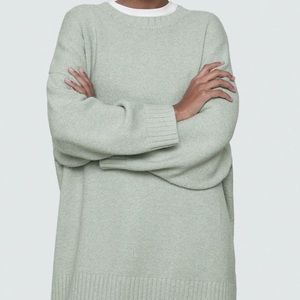 zara oversized knit pale green sweater 💚